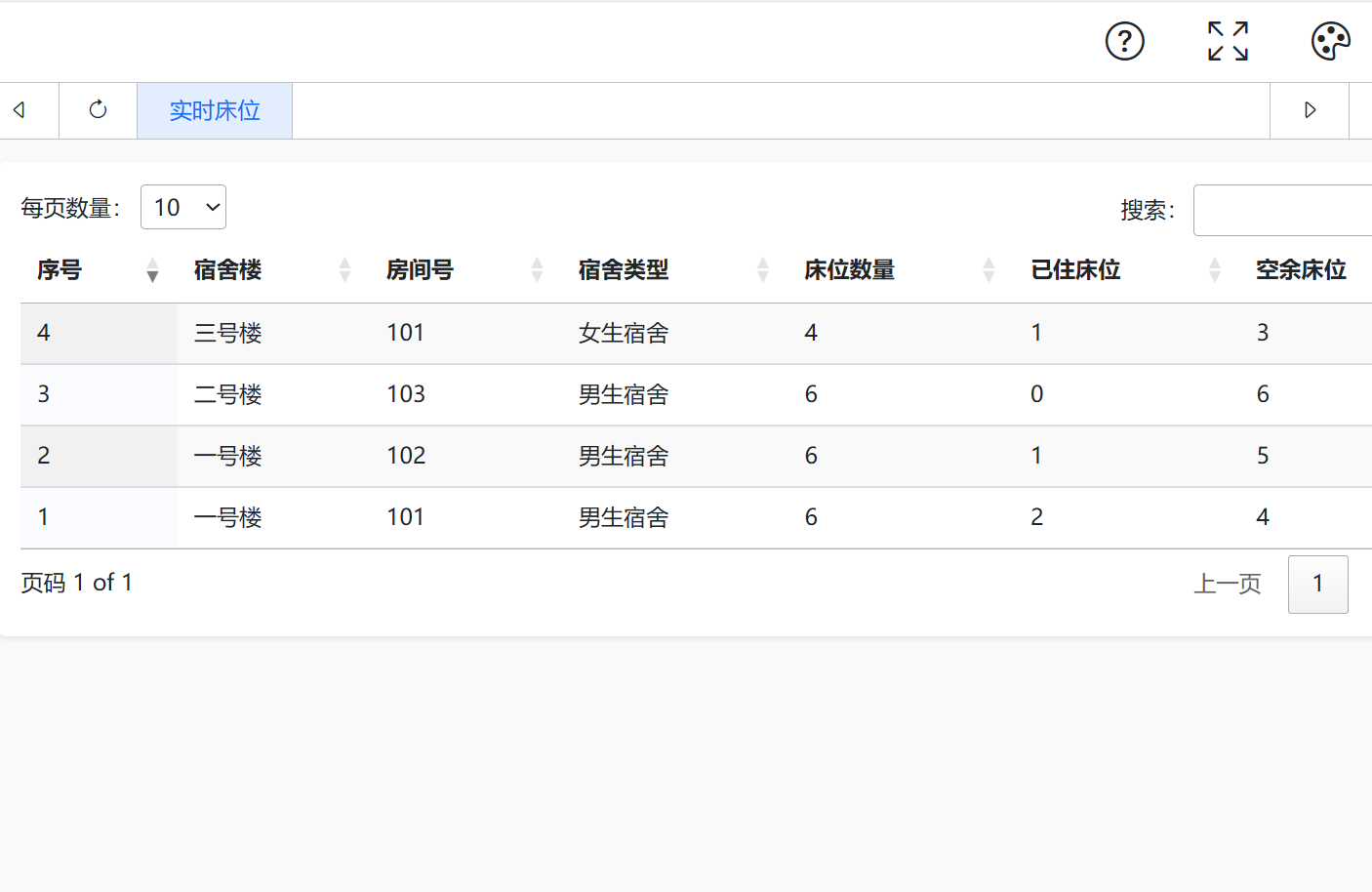 实时床位